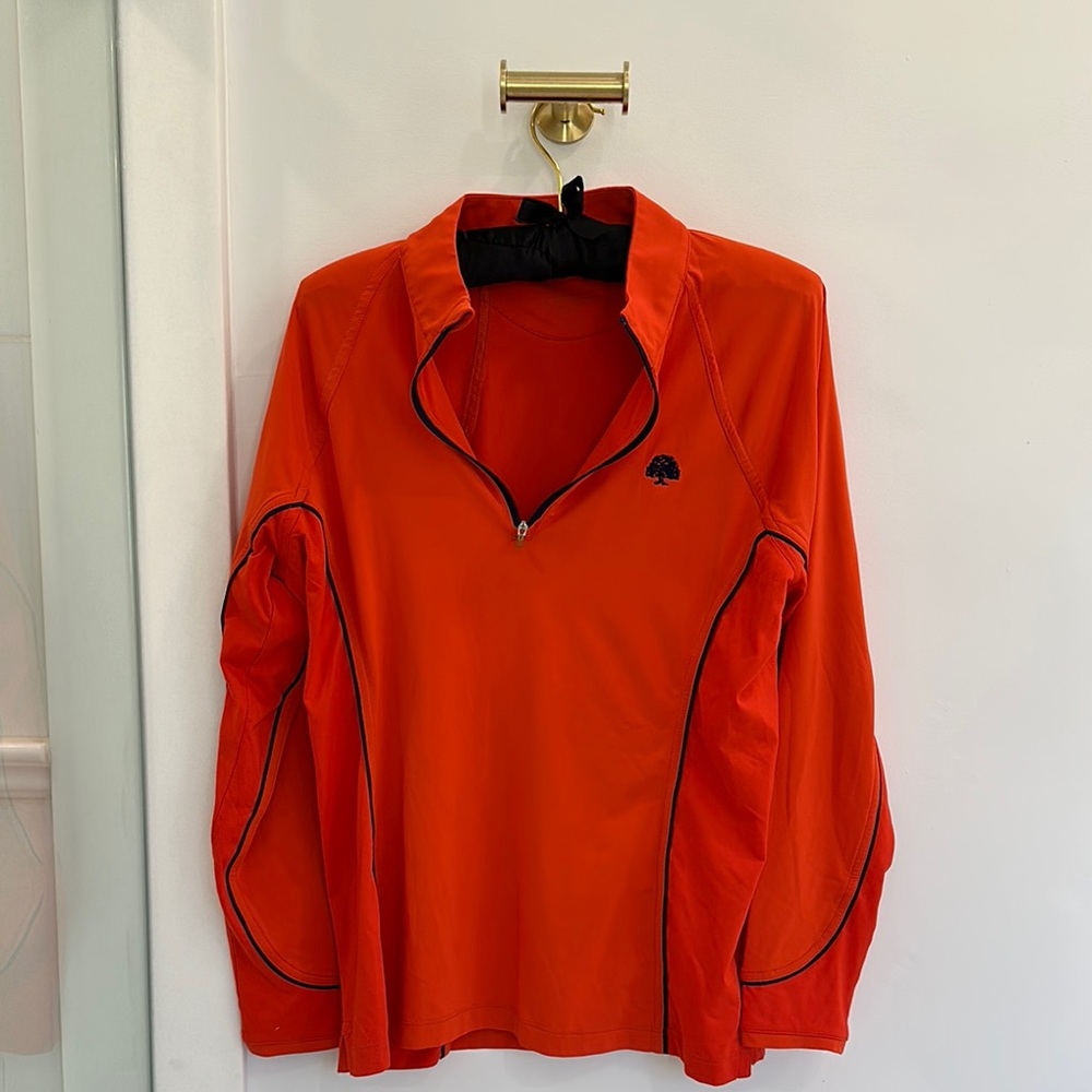 Peter Millar Red Quarter-Zip Athletic Shirt with John’s Island Club logo